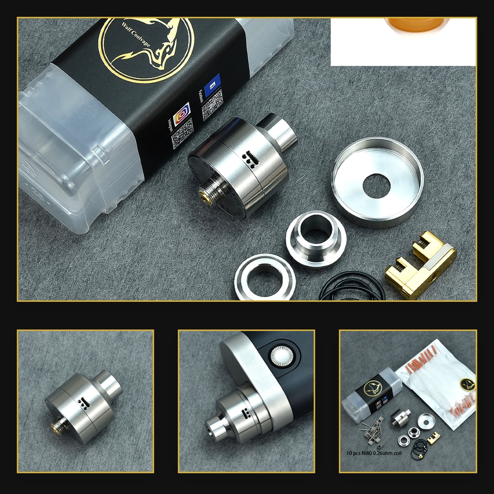 Vape Accessory - Atomiseur Wolfcoolvape Nisshoku RDA pour vapotage
