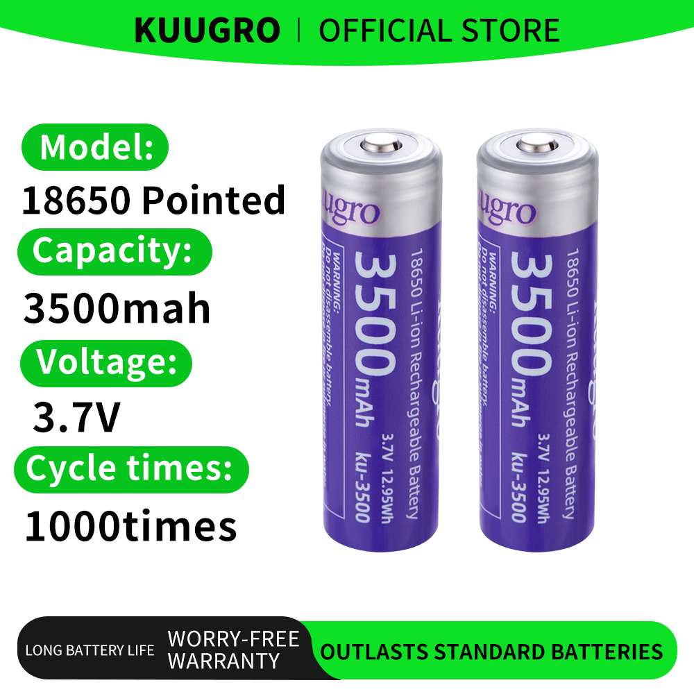 Vape Battery 18650 - Batterie rechargeable Li-ion Kuugro Ku-3500 18650,